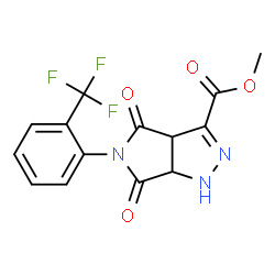 ChemSpider 2D Image | Methyl 4,6-dioxo-5-[2-(trifluoromethyl)phenyl]-1,3a,4,5,6,6a-hexahydropyrrolo[3,4-c]pyrazole-3-carboxylate | C14H10F3N3O4