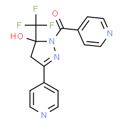 ChemSpider 2D Image | [5-Hydroxy-3-(4-pyridinyl)-5-(trifluoromethyl)-4,5-dihydro-1H-pyrazol-1-yl](4-pyridinyl)methanone | C15H11F3N4O2
