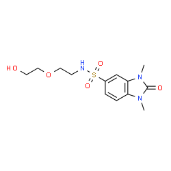 ChemSpider 2D Image | 2,3-Dihydro-N-[2-(2-hydroxyethoxy)ethyl]-1,3-dimethyl-2-oxo-1H-benzimidazole-5-sulfonamide | C13H19N3O5S