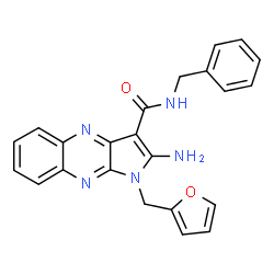 ChemSpider 2D Image | 2-Amino-N-benzyl-1-(2-furylmethyl)-1H-pyrrolo[2,3-b]quinoxaline-3-carboxamide | C23H19N5O2