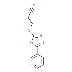 ChemSpider 2D Image | 3-(5-Pyridin-3-yl-[1,3,4]oxadiazol-2-ylsulfanyl)-propionitrile | C10H8N4OS