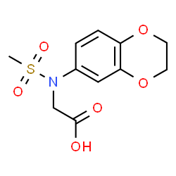 ChemSpider 2D Image | N-(2,3-Dihydro-1,4-benzodioxin-6-yl)-N-(methylsulfonyl)glycine | C11H13NO6S
