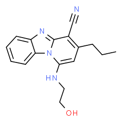 ChemSpider 2D Image | 1-[(2-Hydroxyethyl)amino]-3-propylpyrido[1,2-a]benzimidazole-4-carbonitrile | C17H18N4O