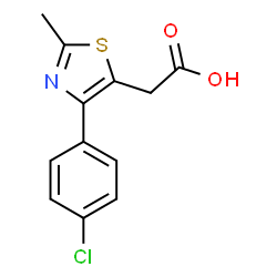 ChemSpider 2D Image | [4-(4-Chlorophenyl)-2-methyl-1,3-thiazol-5-yl]acetic acid | C12H10ClNO2S