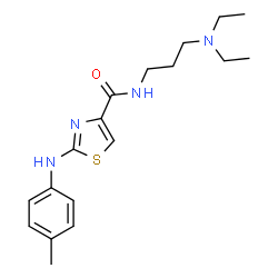 ChemSpider 2D Image | N-[3-(Diethylamino)propyl]-2-[(4-methylphenyl)amino]-1,3-thiazole-4-carboxamide | C18H26N4OS