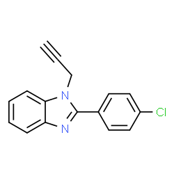 ChemSpider 2D Image | 2-(4-Chloro-phenyl)-1-prop-2-ynyl-1H-benzoimidazole | C16H11ClN2