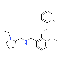 ChemSpider 2D Image | (1-Ethyl-pyrrolidin-2-ylmethyl)-[2-(2-fluoro-benzyloxy)-3-methoxy-benzyl]-amine | C22H29FN2O2