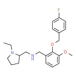 ChemSpider 2D Image | (1-Ethyl-pyrrolidin-2-ylmethyl)-[2-(4-fluoro-benzyloxy)-3-methoxy-benzyl]-amine | C22H29FN2O2