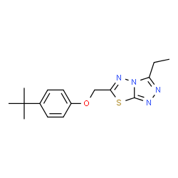 ChemSpider 2D Image | 6-(4-tert-Butyl-phenoxymethyl)-3-ethyl-[1,2,4]triazolo[3,4-b][1,3,4]thiadiazole | C16H20N4OS