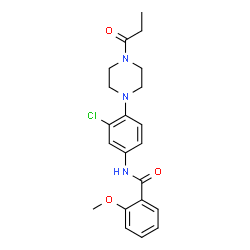 ChemSpider 2D Image | N-[3-chloro-4-(4-propanoylpiperazin-1-yl)phenyl]-2-methoxybenzamide | C21H24ClN3O3