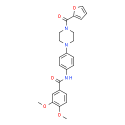 ChemSpider 2D Image | N-{4-[4-(2-Furoyl)-1-piperazinyl]phenyl}-3,4-dimethoxybenzamide | C24H25N3O5