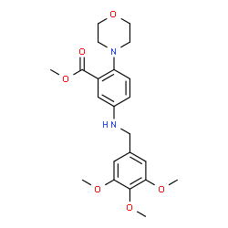 ChemSpider 2D Image | Methyl 2-(4-morpholinyl)-5-[(3,4,5-trimethoxybenzyl)amino]benzoate | C22H28N2O6