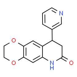 ChemSpider 2D Image | 9-(3-Pyridinyl)-2,3,8,9-tetrahydro[1,4]dioxino[2,3-g]quinolin-7(6H)-one | C16H14N2O3