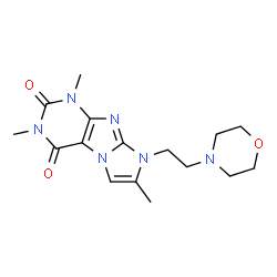 ChemSpider 2D Image | 1,3,7-Trimethyl-8-(2-morpholin-4-yl-ethyl)-1H,8H-imidazo[2,1-f]purine-2,4-dione | C16H22N6O3