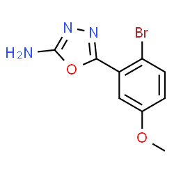 ChemSpider 2D Image | 5-(2-Bromo-5-methoxyphenyl)-1,3,4-oxadiazol-2-amine | C9H8BrN3O2