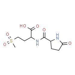 ChemSpider 2D Image | 4-(Methylsulfonyl)-2-[(5-oxoprolyl)amino]butanoic acid | C10H16N2O6S
