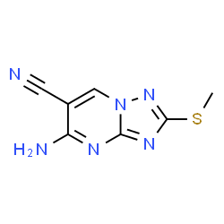 ChemSpider 2D Image | 5-Amino-2-(methylsulfanyl)[1,2,4]triazolo[1,5-a]pyrimidine-6-carbonitrile | C7H6N6S