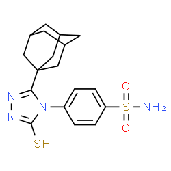 ChemSpider 2D Image | 4-[3-(Adamantan-1-yl)-5-sulfanyl-4H-1,2,4-triazol-4-yl]benzenesulfonamide | C18H22N4O2S2