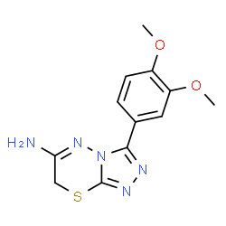 ChemSpider 2D Image | 3-(3,4-Dimethoxyphenyl)-7H-[1,2,4]triazolo[3,4-b][1,3,4]thiadiazin-6-amine | C12H13N5O2S