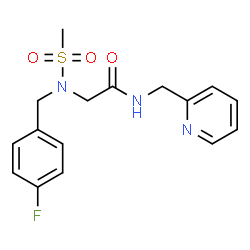 ChemSpider 2D Image | N~2~-(4-Fluorobenzyl)-N~2~-(methylsulfonyl)-N-(2-pyridinylmethyl)glycinamide | C16H18FN3O3S