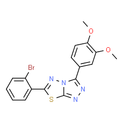 ChemSpider 2D Image | 6-(2-Bromophenyl)-3-(3,4-dimethoxyphenyl)[1,2,4]triazolo[3,4-b][1,3,4]thiadiazole | C17H13BrN4O2S