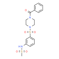 ChemSpider 2D Image | N-[3-(4-Benzoyl-piperazine-1-sulfonyl)-phenyl]-methanesulfonamide | C18H21N3O5S2