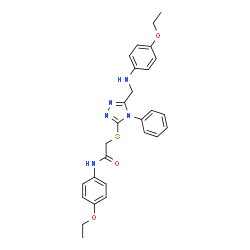 ChemSpider 2D Image | N-(4-Ethoxyphenyl)-2-[(5-{[(4-ethoxyphenyl)amino]methyl}-4-phenyl-4H-1,2,4-triazol-3-yl)sulfanyl]acetamide | C27H29N5O3S