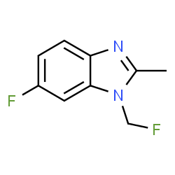 ChemSpider 2D Image | 6-Fluoro-1-(fluoromethyl)-2-methyl-1H-benzimidazole | C9H8F2N2