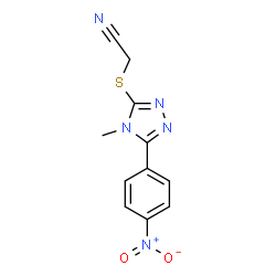 ChemSpider 2D Image | {[4-Methyl-5-(4-nitrophenyl)-4H-1,2,4-triazol-3-yl]sulfanyl}acetonitrile | C11H9N5O2S