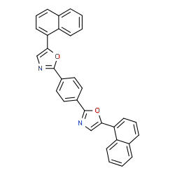 ChemSpider 2D Image | 2,2'-(1,4-Phenylene)bis[5-(1-naphthyl)-1,3-oxazole] | C32H20N2O2