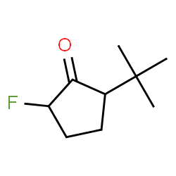 ChemSpider 2D Image | 2-Fluoro-5-(2-methyl-2-propanyl)cyclopentanone | C9H15FO