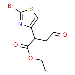 ChemSpider 2D Image | Ethyl 2-(2-bromo-1,3-thiazol-4-yl)-4-oxobutanoate | C9H10BrNO3S