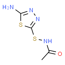 ChemSpider 2D Image | N-[(5-Amino-1,3,4-thiadiazol-2-yl)sulfanyl]acetamide | C4H6N4OS2