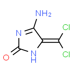 ChemSpider 2D Image | 4-Amino-5-(dichloromethylene)-1,5-dihydro-2H-imidazol-2-one | C4H3Cl2N3O
