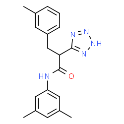 ChemSpider 2D Image | N-(3,5-Dimethylphenyl)-3-(3-methylphenyl)-2-(2H-tetrazol-5-yl)propanamide | C19H21N5O