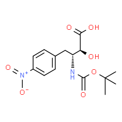 ChemSpider 2D Image | (2S,3R)-3-(Boc-amino)-2-hydroxy-4-(4-nitrophenyl)butyric acid | C15H20N2O7