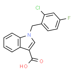 ChemSpider 2D Image | 1-(2-Chloro-4-fluorobenzyl)-1H-indole-3-carboxylic acid | C16H11ClFNO2