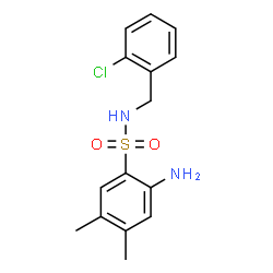 ChemSpider 2D Image | 2-Amino-N-(2-chlorobenzyl)-4,5-dimethylbenzenesulfonamide | C15H17ClN2O2S