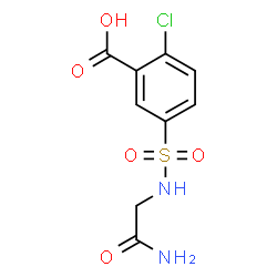 ChemSpider 2D Image | 5-[(carbamoylmethyl)sulfamoyl]-2-chlorobenzoic acid | C9H9ClN2O5S