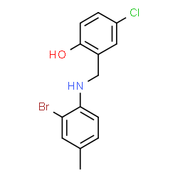 ChemSpider 2D Image | 2-{[(2-Bromo-4-methylphenyl)amino]methyl}-4-chlorophenol | C14H13BrClNO
