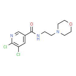 ChemSpider 2D Image | 5,6-Dichloro-N-[2-(4-morpholinyl)ethyl]nicotinamide | C12H15Cl2N3O2