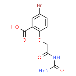 ChemSpider 2D Image | 5-Bromo-2-[2-(carbamoylamino)-2-oxoethoxy]benzoic acid | C10H9BrN2O5