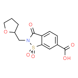 ChemSpider 2D Image | 1,1,3-trioxo-2-[(oxolan-2-yl)methyl]-2,3-dihydro-1??,2-benzothiazole-6-carboxylic acid | C13H13NO6S