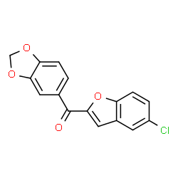 ChemSpider 2D Image | 1,3-Benzodioxol-5-yl(5-chloro-1-benzofuran-2-yl)methanone | C16H9ClO4