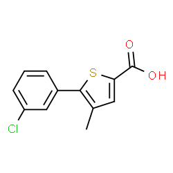 ChemSpider 2D Image | 5-(3-Chlorophenyl)-4-methyl-2-thiophenecarboxylic acid | C12H9ClO2S