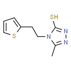 ChemSpider 2D Image | 5-Methyl-4-[2-(2-thienyl)ethyl]-2,4-dihydro-3H-1,2,4-triazole-3-thione | C9H11N3S2