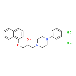 ChemSpider 2D Image | 1-(1-Naphthyloxy)-3-(4-phenyl-1-piperazinyl)-2-propanol dihydrochloride | C23H28Cl2N2O2