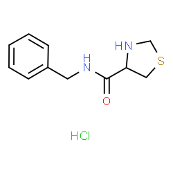 ChemSpider 2D Image | N-Benzyl-1,3-thiazolidine-4-carboxamide hydrochloride (1:1) | C11H15ClN2OS