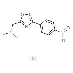 ChemSpider 2D Image | N,N-Dimethyl-1-[3-(4-nitrophenyl)-1,2,4-oxadiazol-5-yl]methanamine hydrochloride (1:1) | C11H13ClN4O3