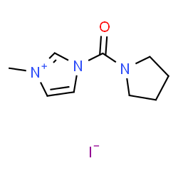 ChemSpider 2D Image | 3-Methyl-1-(1-pyrrolidinylcarbonyl)-1H-imidazol-3-ium iodide | C9H14IN3O